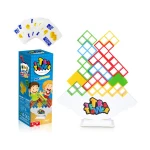 Tetra Tower Puzzle Geometric Stacking Game for All Ages Skill-Building Balance Toy with Tetrahedron Pieces Fun Family or Solo Challenge - Neet
