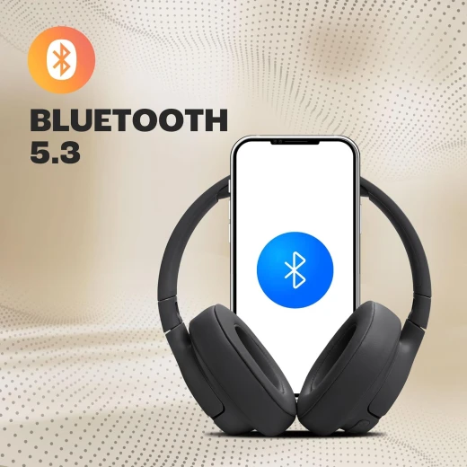 سماعات رأس  تيون 720BT اللاسلكية فوق الأذن , صوت بيور باس، بلوتوث 5.3، عمر بطارية يصل إلى 76 ساعة، شحن سريع، تصميم خفيف الوزن وقابل للطي – أسود من جي بي ال - جي بي ال - Image 4