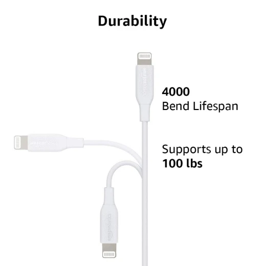 كيبل USB C إلى Lightning (معتمد من MFi) شحن سريع لأجهزة ايفون و ايباد أبيض من امازون - امازون - Image 5
