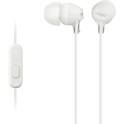 Sony Stereo Headphones MDR-EX15AP WT In-Ear Lightweight with Smartphone Control (White)