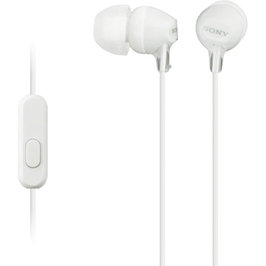 Sony Stereo Headphones MDR-EX15AP WT In-Ear Lightweight with Smartphone Control (White) Sony Stereo Headphones MDR-EX15AP WT In-Ear Lightweight with Smartphone Control (White)