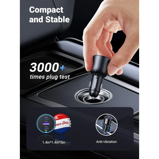 شاحن سيارة 130 واط USB C و USB A مع كابل USB C 100 واط من يوجرين - يوجرين - Image 7