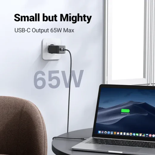 شاحن حائط من يوجرين قدره 65 واط مع 3 مخارج شحن سريع - يوجرين - Image 5
