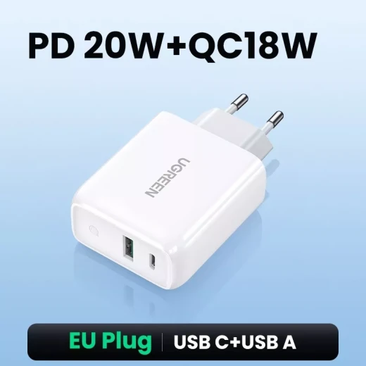 Ugreen Dual 38W Wall Charger PD USB White - Ugreen - Image 4