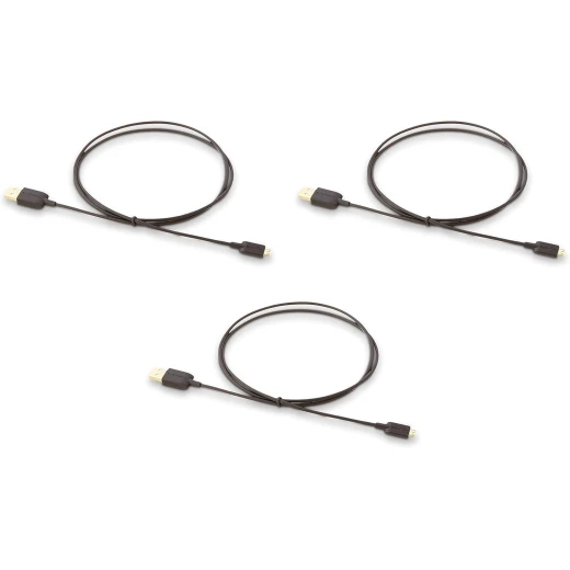 كيبل شحن سريع USB-A الى Micro USB من 3 قطع، سرعة نقل 480 ميجابت في الثانية مع مقابس مطلية بالذهب، USB 2.0، 3 قدم، اسود من امازون - امازون - Image 2
