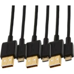 كيبل شحن سريع USB-A الى Micro USB من 3 قطع، سرعة نقل 480 ميجابت في الثانية مع مقابس مطلية بالذهب، USB 2.0، 3 قدم، اسود من امازون - امازون