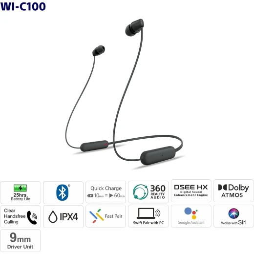Sony WI-C100 Wireless in-Ear Bluetooth Headphones - sony - Image 6