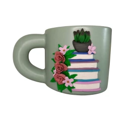 Salasilo, polymer clay mug, pistachio green,150 ml