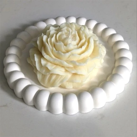 Naiviol Small Bubble Round Decorative Gypsum Coaster – 100% Handmade, Cup and Candle Base for Modern Coffee Table Décor, Elegant Home Gift for Home Styling Lovers - Niveole - Image 2
