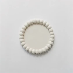 Naiviol Small Bubble Round Decorative Gypsum Coaster – 100% Handmade, Cup and Candle Base for Modern Coffee Table Décor, Elegant Home Gift for Home Styling Lovers