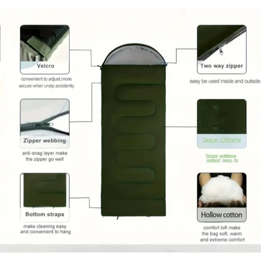 Tactical Sleep Bag green Size 200/70 - Tactical - Image 3