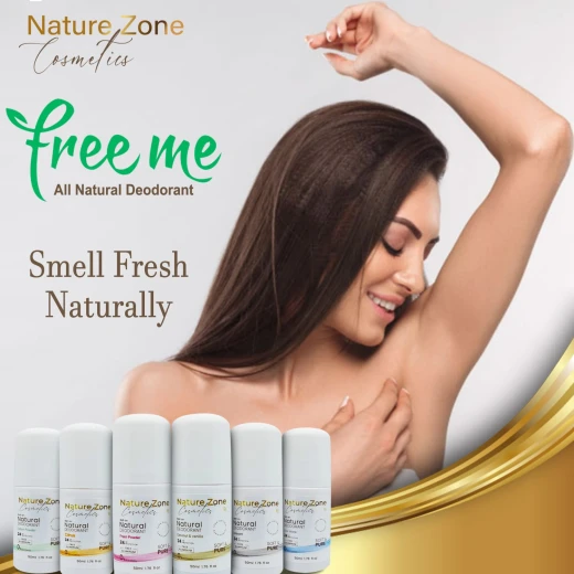 Nature Zone Fresh Powder Smell Natural Deodorant Roll-On With Vitamins E,C | Natural Ingredients, Free Aluminum, Alcohol, Plastic, Cruelty, Vegan, Paraben | Long-lasting Odor Protection For Women & Men & Kids - nature zone - Image 3