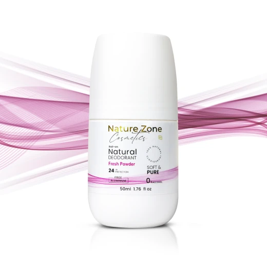 Nature Zone Fresh Powder Smell Natural Deodorant Roll-On With Vitamins E,C | Natural Ingredients, Free Aluminum, Alcohol, Plastic, Cruelty, Vegan, Paraben | Long-lasting Odor Protection For Women & Men & Kids - nature zone - Image 2