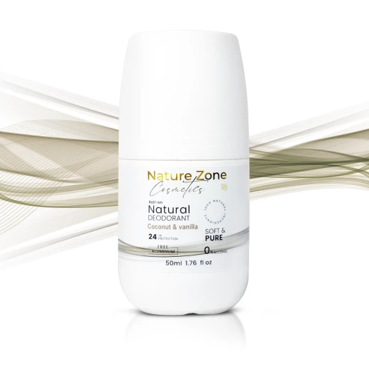 Nature Zone Coconut Vanilla Smell Natural Deodorant Roll-On With Vitamins E,C | Natural Ingredients, Free Aluminum, Alcohol, Plastic, Cruelty, Vegan, Paraben | Long-lasting Odor Protection For Women & Men & Kids - nature zone - Image 4