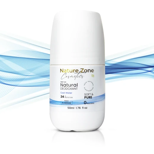 Nature Zone Cool Water Smell Natural Deodorant Roll-On With Vitamins E,C | Natural Ingredients, Free Aluminum, Alcohol, Plastic, Cruelty, Vegan, Paraben | Long-lasting Odor Protection For Women & Men & Kids - nature zone - Image 2