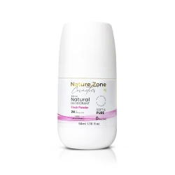 Nature Zone Fresh Powder Smell Natural Deodorant Roll-On With Vitamins E,C | Natural Ingredients, Free Aluminum, Alcohol, Plastic, Cruelty, Vegan, Paraben | Long-lasting Odor Protection For Women & Men & Kids