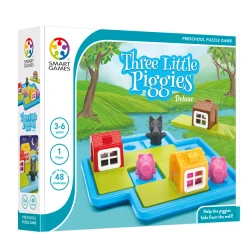 SmartGames Three Little Piggies Deluxe, Educational Child Games for Kids 3-6 Years Old 3D Ingenious Games with 48 Challenges for Preschool Ages