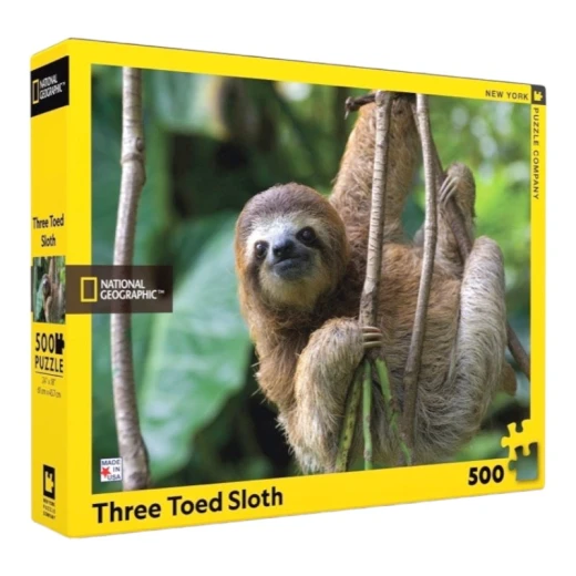 New York National Geographic Puzzle 500 Pieces Three Toed Sloth - New York Puzzle Company - Image 2