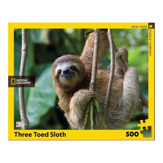 New York National Geographic Puzzle 500 Pieces Three Toed Sloth - New York Puzzle Company - Image 3