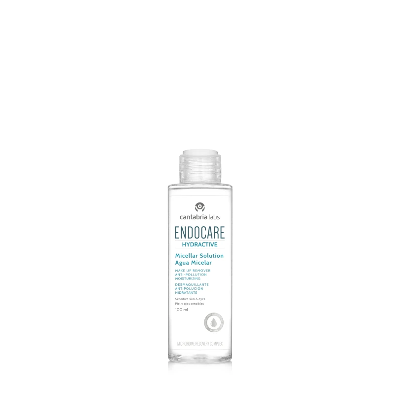 Endocare Hydractive Micellar Solution 100ml Gentle Hydrating Facial Cleanser Makeup Remover for All Skin Types Suitable for Sensitive Eyes Hypoallergenic - Endocare