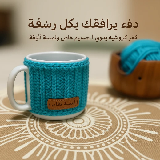 كوب مع غطاء كروشيه يدوي, يشمل الكوب, مصنوع من خيوط قطن وأكريليك, قابل لإعادة الاستخدام وسهل الغسل يدويًا كوب مع غطاء كروشيه يدوي, يشمل الكوب, مصنوع من خيوط قطن وأكريليك, قابل لإعادة الاستخدام وسهل الغسل يدويًا