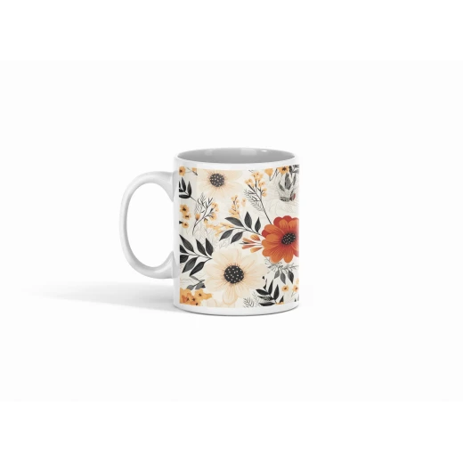 benosh crafts,floral mug,boho style,12oz,1 piece - Benosh - Image 5