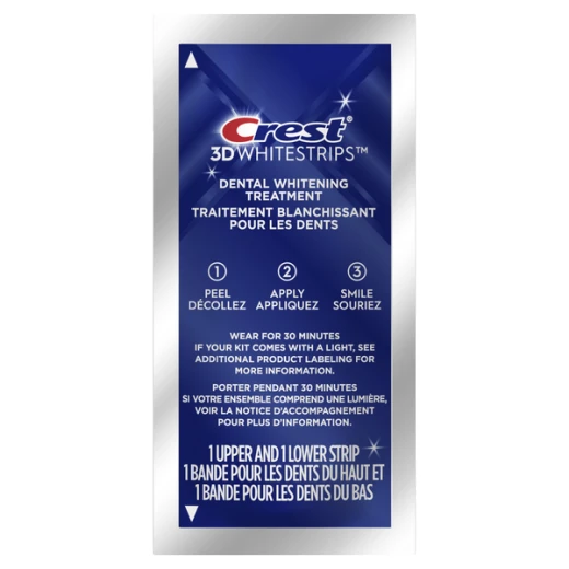 Crest 3D White professional transformation Whitening Strips, 1 Upper & 1 Lower Strip, daily use