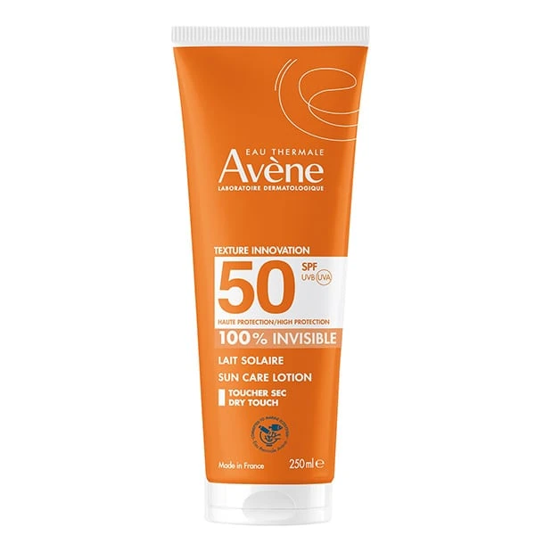لوشن واقي من الشمس SPF50+ 250مل – حماية عالية 100% غير مرئية للوجه والجسم، مرطب وخفيف على البشرة من افين - أفين