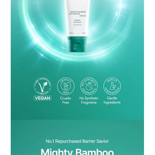 Purito Mighty Bamboo Panthenol Cream 100ml Barrier-Strengthening, Hydrating Moisturizer with Squalane & Bamboo Vegan & Fragrance-Free - PURITO - Image 6