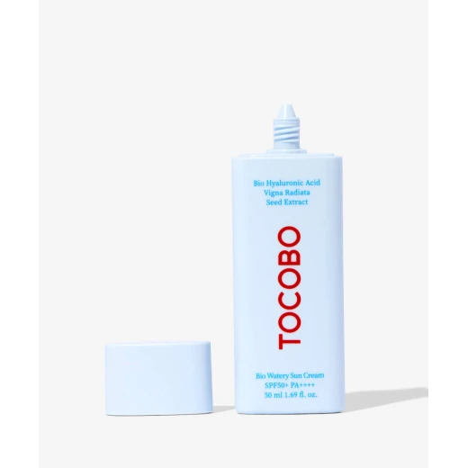 TOCOBO Bio Watery Sun Cream SPF 50+ PA++++, 50 ml – lightweight watery sunscreen with high UV protection, fast-absorbing formula that hydrates the skin and leaves a fresh, non-greasy finish