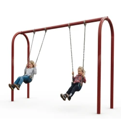 Heavy-Duty Double Metal Swing Set for Parks and Gardens
