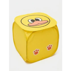 Foldable Fabric Toy Storage Bin - Pop-up Cartoon Organizer for Kids' Toys & Laundry.