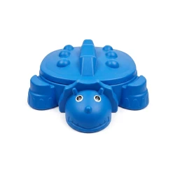 Kids Dinosaur Sandpit with Lid - Outdoor Sandbox and Wading Pool for Toddlers (Blue).