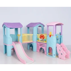 Blue 7 Integrated Kids Playground - Triple Tower Slide & Activity Center (390x340cm)