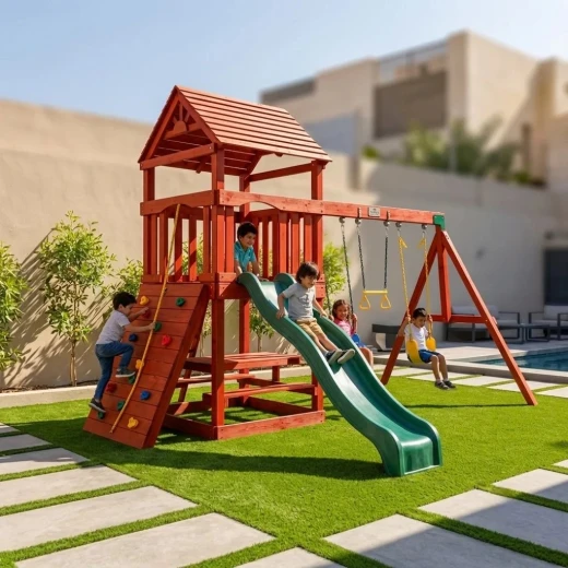 مجمع ألعاب أطفال خشبي مجمع ألعاب أطفال خشبي