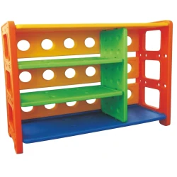 Partitioned Plastic Toy & Shoe Organizer - Multi-Tier Storage Shelves for Kindergartens