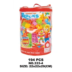Intellect Set Building Blocks (333-4) - 194 PCS Challenger Large-Sized Blocks in Zipper Carry Bag