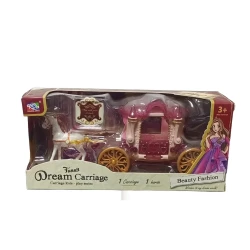 Horse pulling princess trailer 23 x 11 x 7 cm