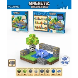 Magnetic Building Cubes (My World Theme) - Voxel Style Dinosaur Educational Construction Toy 3+