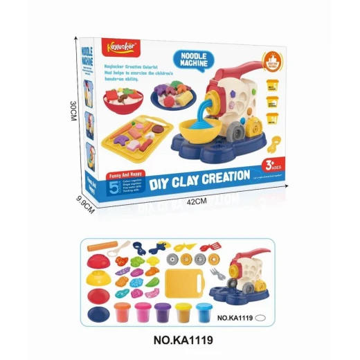 مجموعة آلة المعكرونة والطين Keyluckar - إبداعات طينية يدوية (DIY Clay Creation) - 24 قطعة مع 5 ألوان - 3 سنوات فما فوق - ماي دولي - Image 2