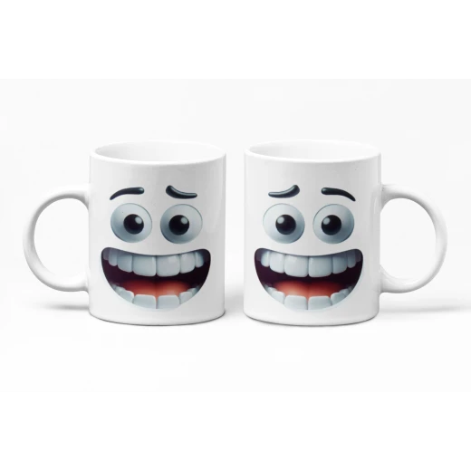 كوب سيراميك بطبعة وجه مضحك سعة 11 أونصة - بي كرافتّي - Image 4
