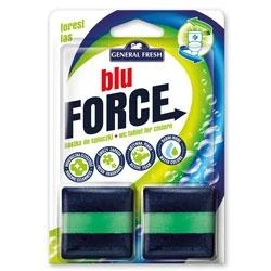 Blu FORCE Toilet Cistern Block Hygiene Cleanliness coloring Forest Fresh 2 pcs 100g