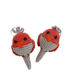 Amigurumi bird keychain
