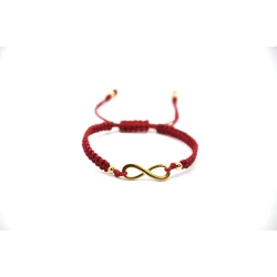 Women’s Handmade Macrame Red Bracelet with Infinity Charm