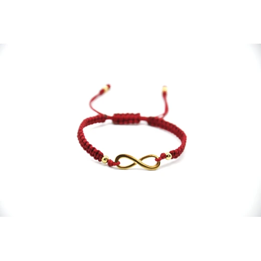 Women’s Handmade Macrame Red Bracelet with Infinity Charm Women’s Handmade Macrame Red Bracelet with Infinity Charm