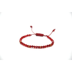 Tuleen Accesorios Handmade Red Crystal Bracelet – Delicate Beaded Design – Adjustable Sliding Knot – Perfect Everyday Jewelry & Gift