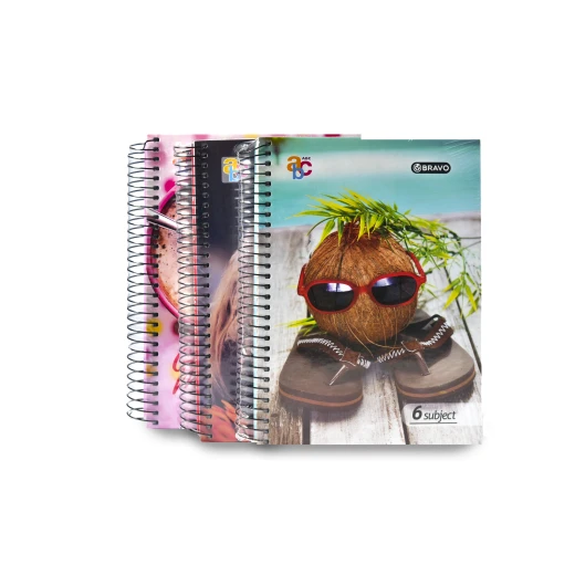 دفتر جامعي 6 مواضيع غلاف مقوى - برافو - Image 2