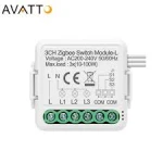 Mini Hidden Smart Switch - Zigbee - 3  Gang - AVATTO