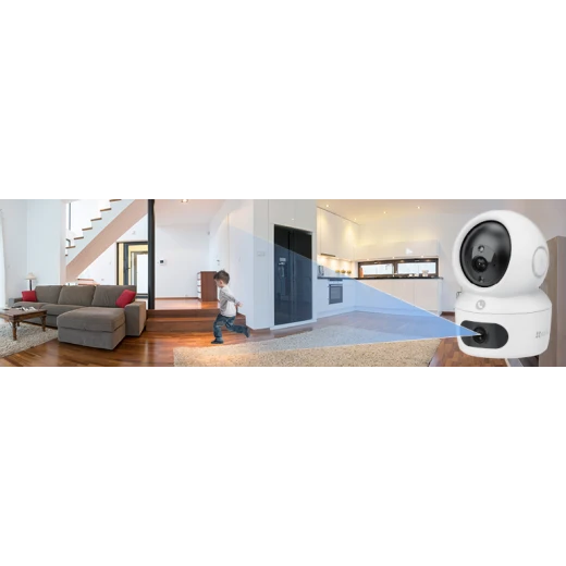 كاميرا EZVIZ H7c Dual بدبل عدسة تمنحك رؤية واسعة وواضحة، مع حركة بان وتلت، كشف حركة ذكي، وتتبع تلقائي. تدعم الواي فاي والمراقبة عبر الهاتف لتوفير حماية كاملة للمنزل 24/7 - إزفيز - Image 4