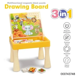 3-in-1 Multifunctional Drawing Board : Magnetic Sketchpad & Jigsaw Puzzles